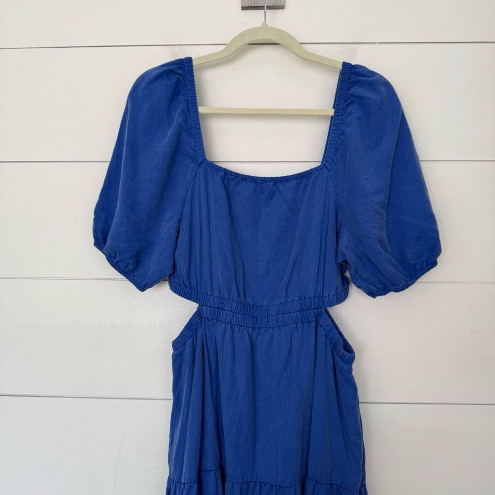 The Drop Women’s Large Blue Cutout Tiered Ruffle Dress